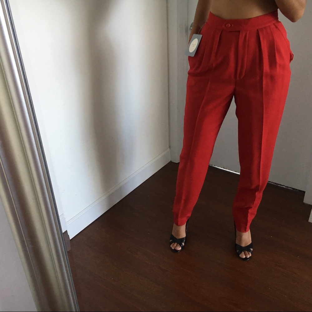 NWT Christian Dior red satin crepe suit - Picture 7 of 8
